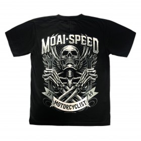 T-shirt Moai Speed - Motorcyclist Skull Retro Bak