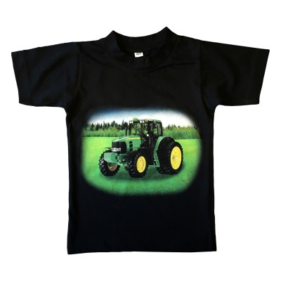 T-shirt Grön Traktor Landskap  Fram
