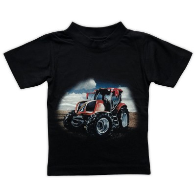 T-shirt Röd Traktor Landskap Fram